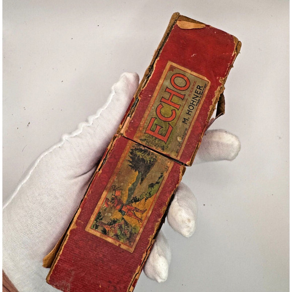 1940s M. Hohner Echo C Key Curved Harmonica Grand Prix Germany Original Box Read - Picture 16 of 16